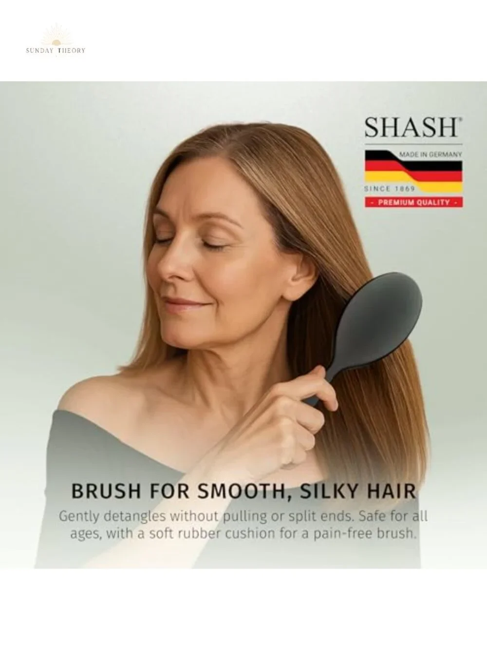 SHASH Boar Bristle Hair Brush - Anti-Breakage Detangling Large Wood Handle